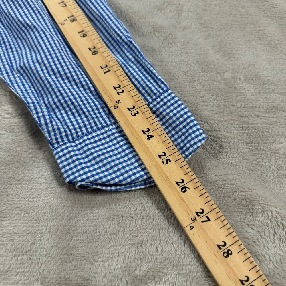 Simms Fishing Products Mens XL Blue Gingham Cotton Button Down Shirt Long Sleeve - Picture 6 of 9